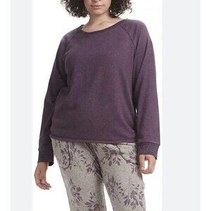 Live Love Lounge Woman's Sz XL Purple  Pullover Sweatshirt Loungewear Top